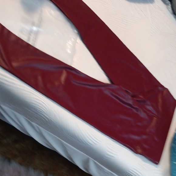 Fashion Nova Pants - Fashion Nova Burgundy Faux Leather  Leggings In XL